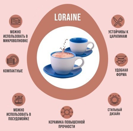 Чайный набор 4пр Loraine ГОЛУБОЙ LR (27580-1)