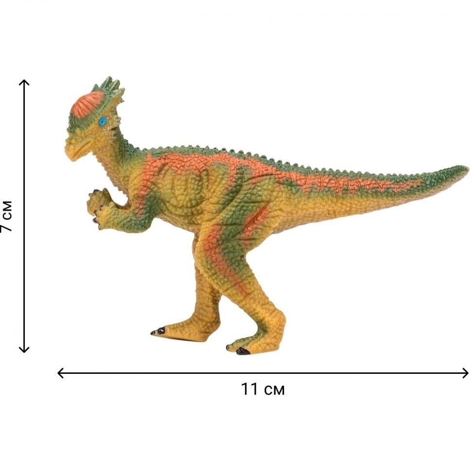 Динозавры и драконы для детей серии "Мир динозавров": птеродактиль, брахиозавр, аллозавр, пахицефалозавр (набор фигурок из 7 предметов) (MM206-025)
