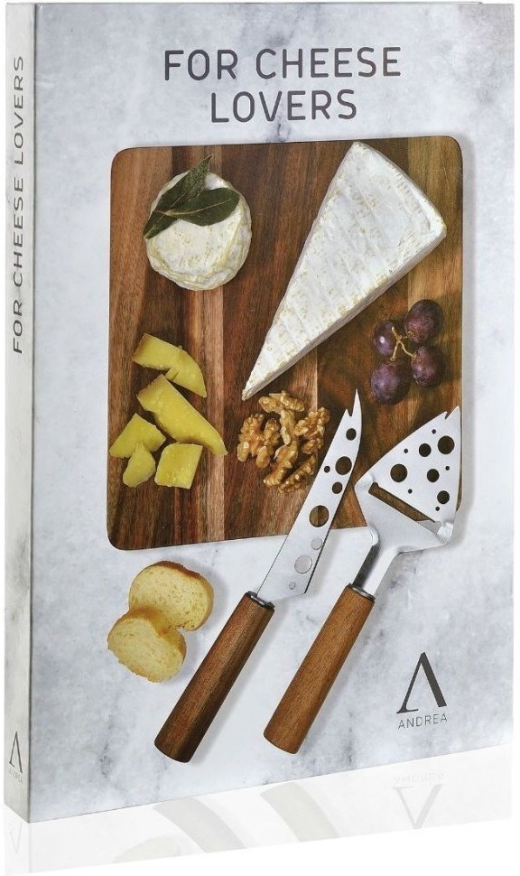 Andrea House Подарочный набор из 2 ножей и доски для сыра CC65021