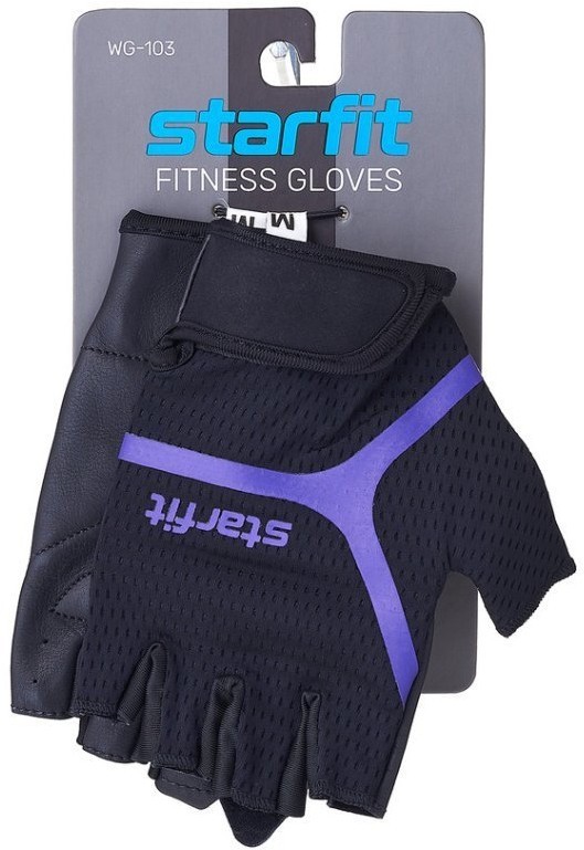 Перчатки для фитнеса WG-103, черный/фиолетовый (1762555)
