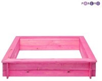 Деревянная песочница &quot;Афродита&quot; (4 лавки, пропитка, подложка), цв. Розовый (PS117)