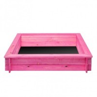 Деревянная песочница &quot;Афродита&quot; (4 лавки, пропитка, подложка), цв. Розовый (PS117)