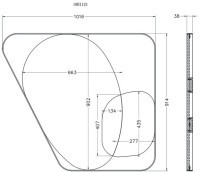 Зеркало в металлич. раме цвет золото  91*102см (TT-00003631)