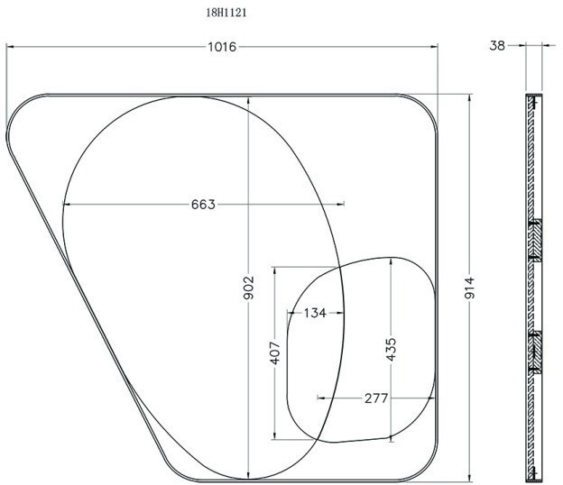 Зеркало в металлич. раме цвет золото  91*102см (TT-00003631)