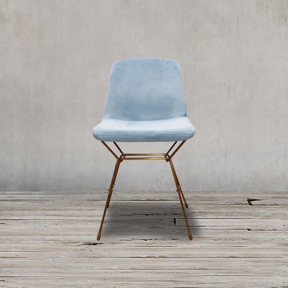 Стул SC-3288HW/blue, Каркас матовое золото, вельвет, ROOMERS FURNITURE