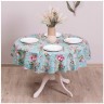 Скатерть круглая "райский сад" d145 см, 100% хлопок,бирюза, SANTALINO (850-818-24)