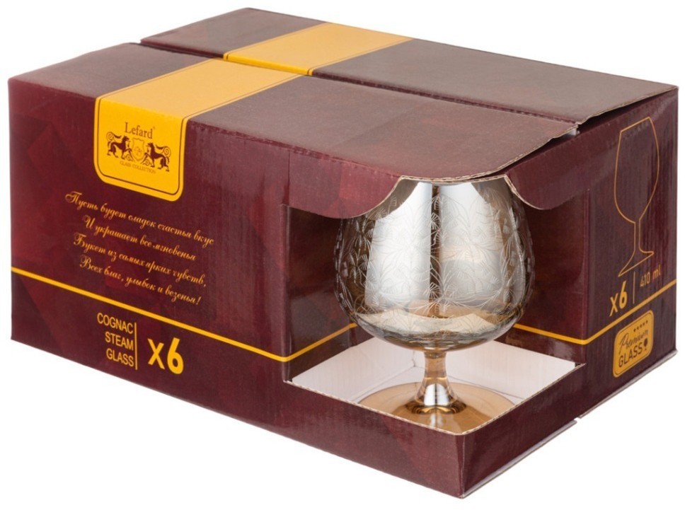 Набор бокалов для бренди из 6-ти шт. "dandelion" мед 410 мл 9,4*9,4*13см Lefard (194-910)