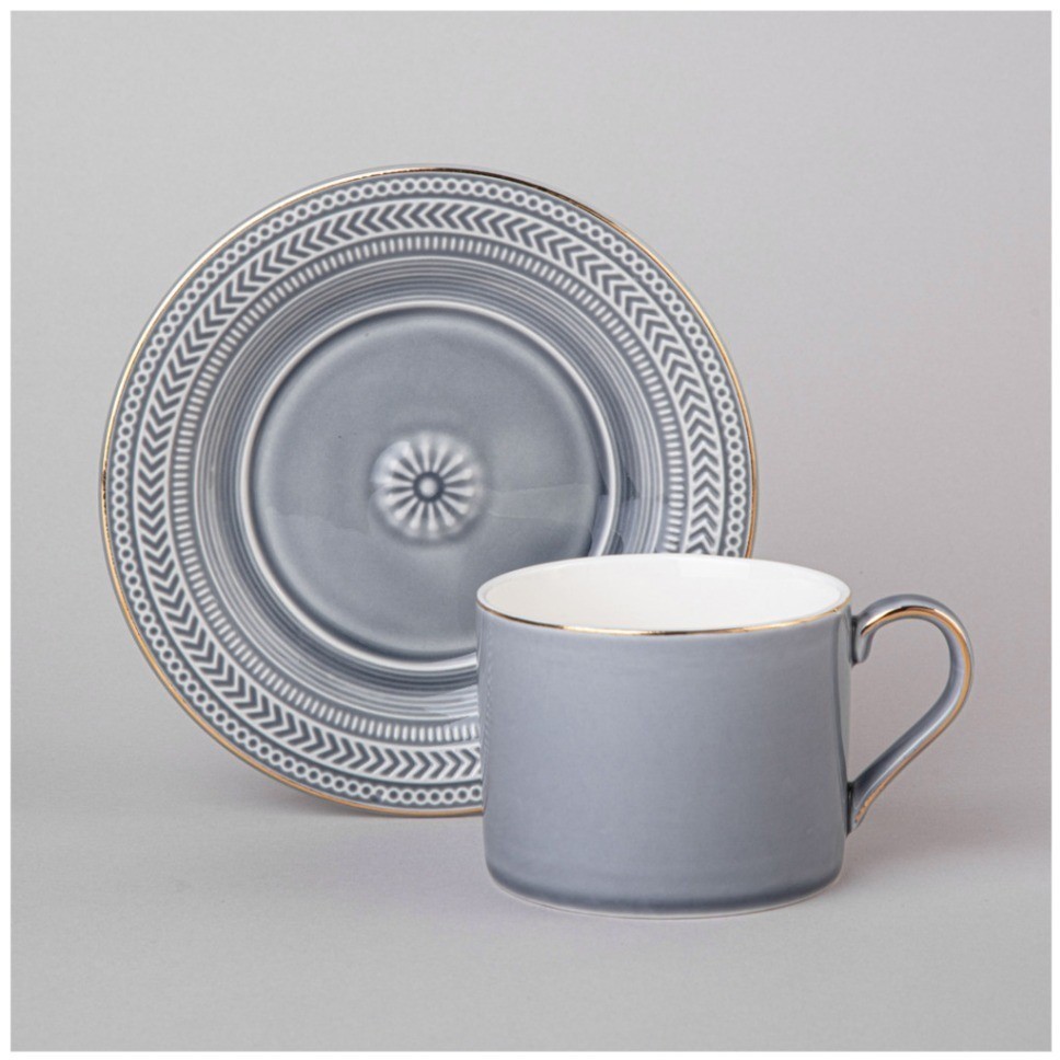 Чайная пара lefard "top style" 250 мл серая (42-540)