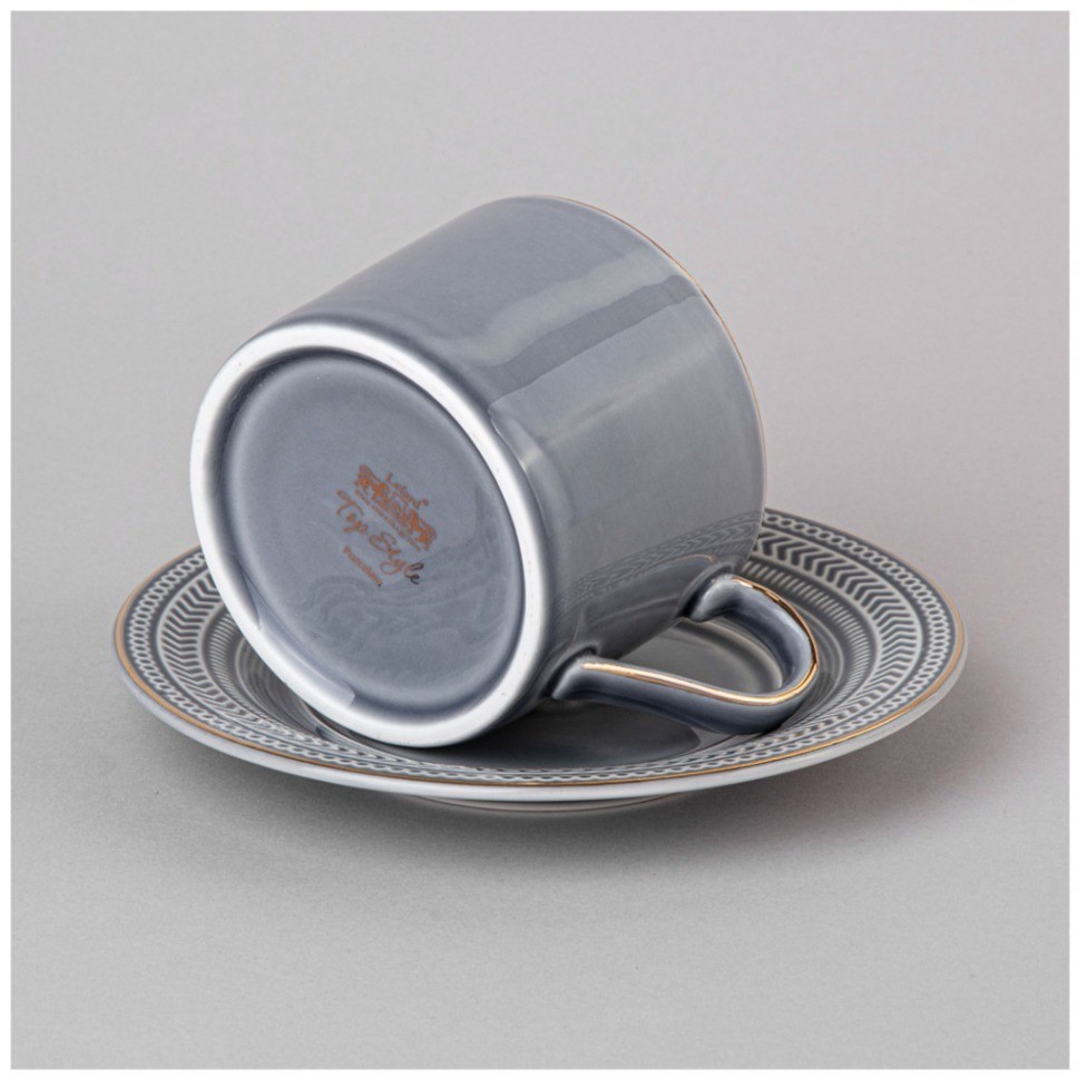 Чайная пара lefard "top style" 250 мл серая (42-540)