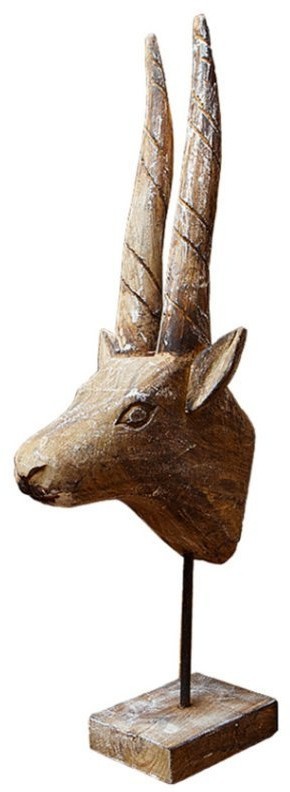 Декор антилопа TR-AM285, дерево, металл, Light burnt with brushing, ROOMERS FURNITURE