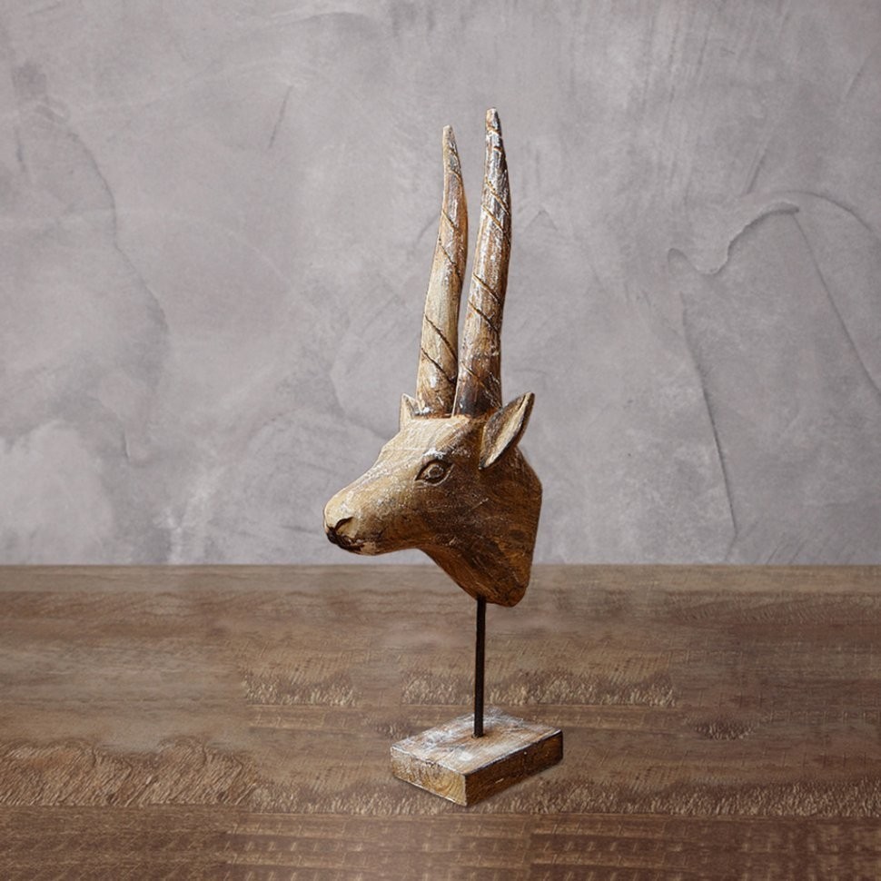 Декор антилопа TR-AM285, дерево, металл, Light burnt with brushing, ROOMERS FURNITURE