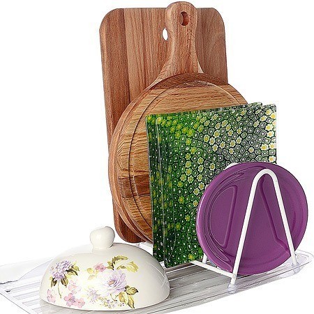 Подставка для тарелок и досок с поддоном (АЛТ408)