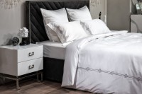 Комплект постельного белья с вышивкой Арктик, серый, Семейный (145*210-2шт) (TT-00013968)