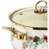 Кастрюля эмалированная agness со стеклянной крышкой серия "celebration", 3.6 л, 22*13 см (943-085)