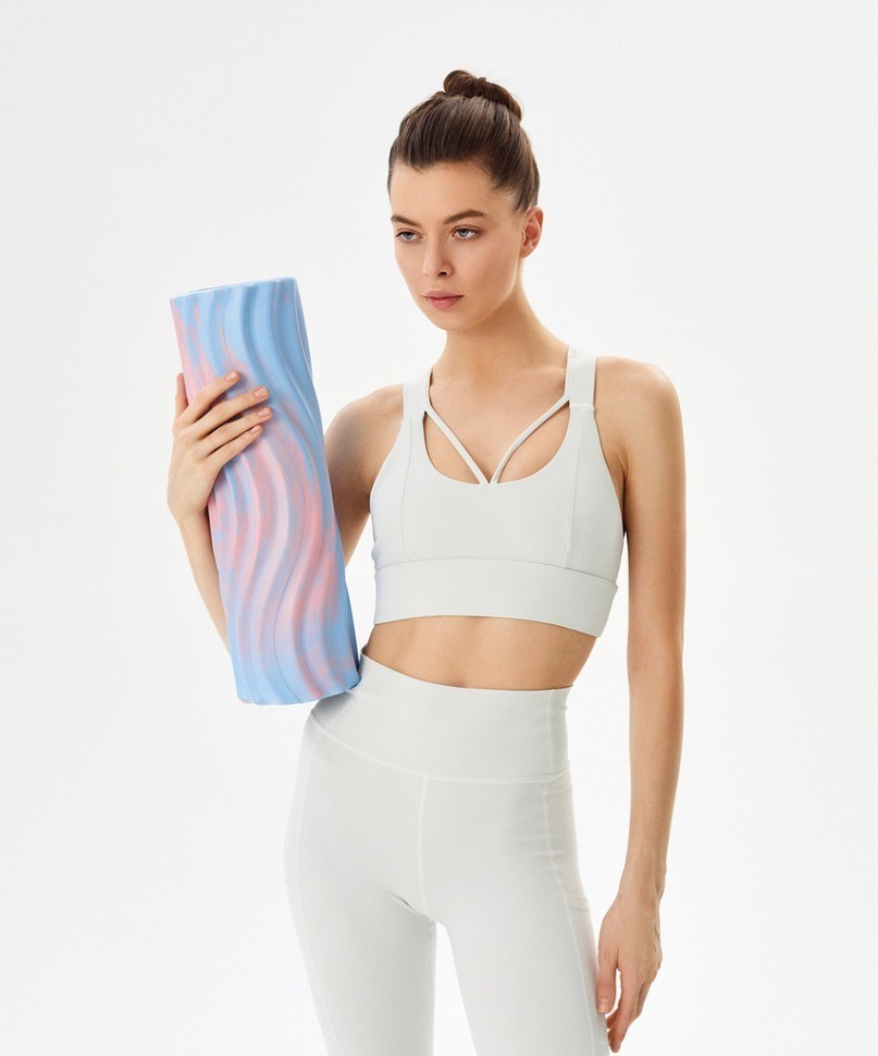 Ролик массажный STARFIT FA-525 EVA/PP, 45x14 cм, низкая жесткость, розовый/голубой (2104282)