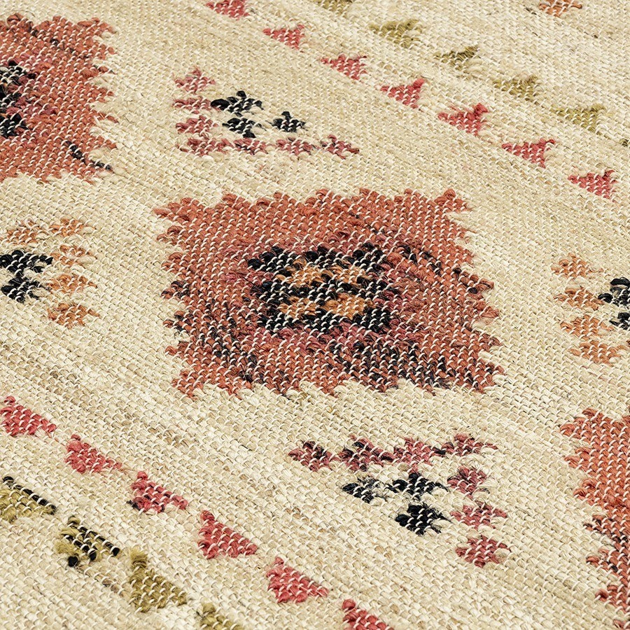 Ковер из джута и шерсти по мотивам башкирских орнаментов из коллекции cultural heritage, 120х180 см (78518)