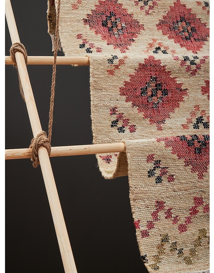 Ковер из джута и шерсти по мотивам башкирских орнаментов из коллекции cultural heritage, 120х180 см (78518)