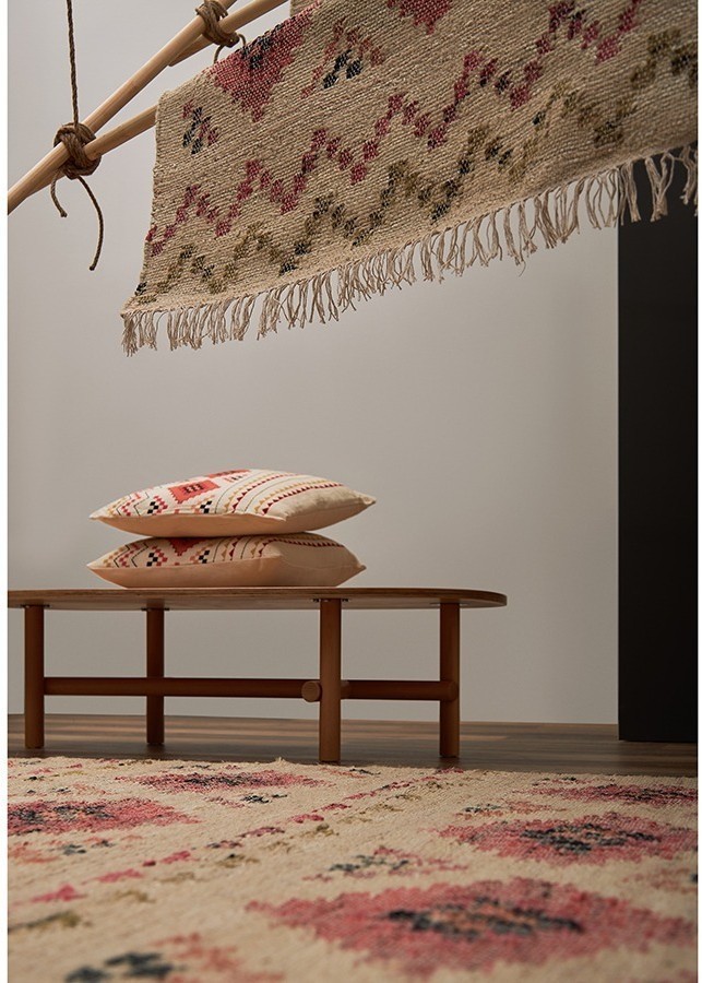 Ковер из джута и шерсти по мотивам башкирских орнаментов из коллекции cultural heritage, 120х180 см (78518)