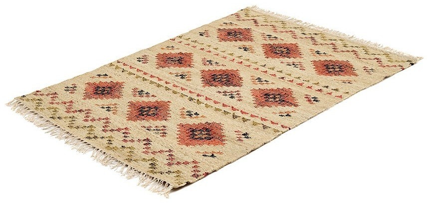 Ковер из джута и шерсти по мотивам башкирских орнаментов из коллекции cultural heritage, 120х180 см (78518)