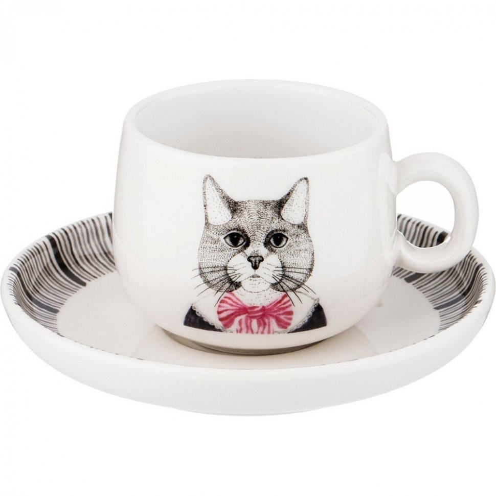 Кофейная пара lefard "fashion animals" кот, на 1пер. 2пр. 90 мл Lefard (409-137)