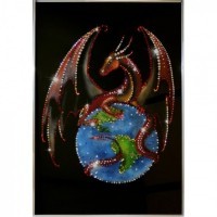 Картина Дракон Властелин мира с кристаллами Swarovski (1096)