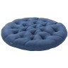 Подушка на стул круглая из стираного льна синего цвета из коллекции essential, 40х40x4 см (73781)