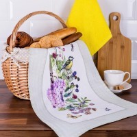 Комплект полотенец их 2-х шт &quot;ботаника&quot;, 35*35/40*70 см. 100% х/б твил+махра жёлтый SANTALINO (850-702-67)