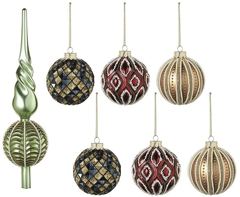 Набор ёлочных украшений vitrage из коллекции new year essential, 7 шт. (78279)