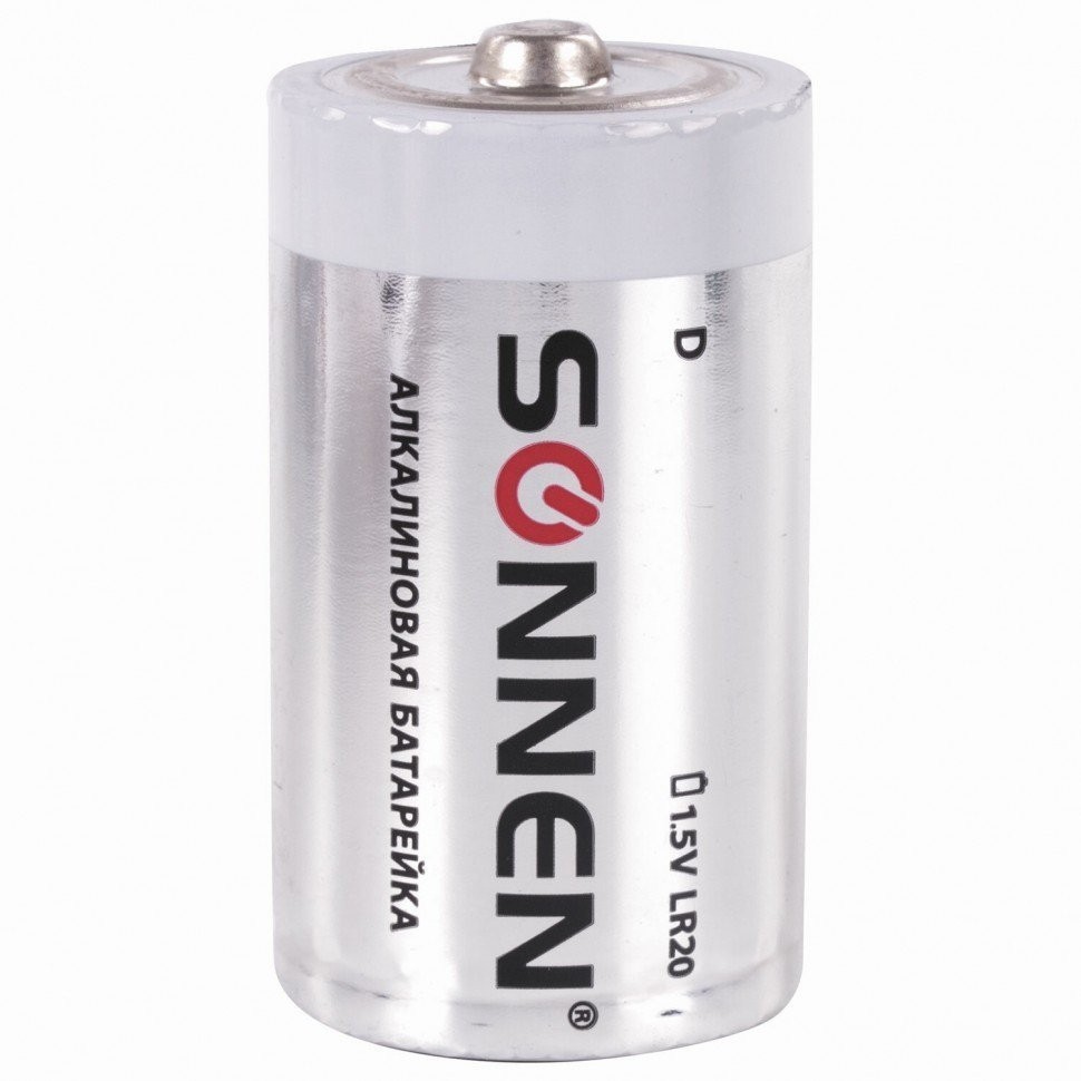 Батарейки алкалиновые Sonnen Alkaline LR20 (D) 2 шт 451091 (4) (76362)