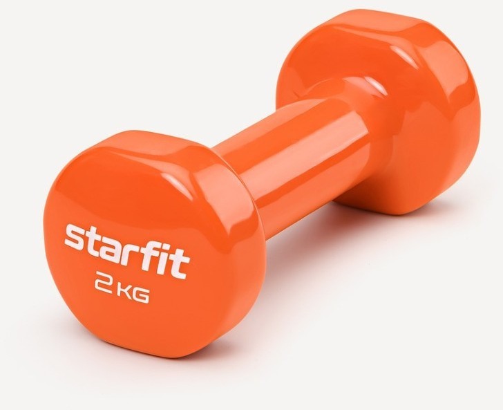 Гантель виниловая DB-101 2 кг, оранжевый (2103574)