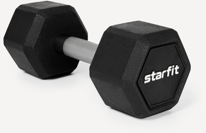 Гантель гексагональная Starfit DB-301PRO 10 кг, обрезиненная, черный (2115112)