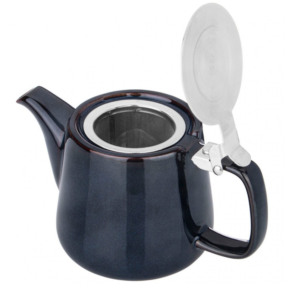 Чайник с металл.ситом и крышкой bronco "luster" 500мл, 19*8,5*10см, синий Bronco (470-408)