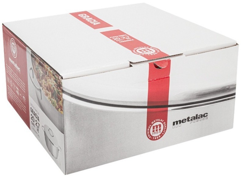 Кастрюля-сотейник Грация, 20 см, 2,7 л, крышка металлическая - 368598 Metalac