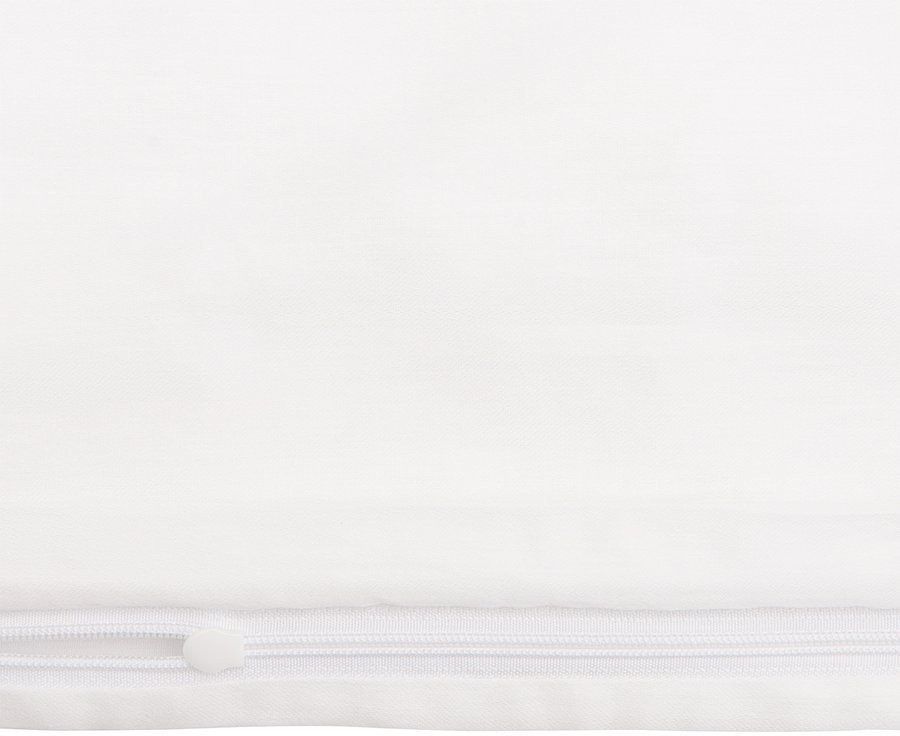 Комплект постельного белья из сатина белого цвета с серым кантом из коллекции essential, 200х220 см (73709)