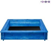 Деревянная песочница &quot;Одиссей&quot; (4 лавки, пропитка, подложка), цв. Синий (PS117-02)