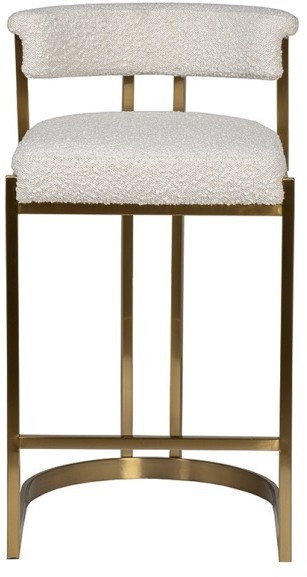 Стул барный, букле бежевый/матовое золото  50*55*85см (TT-00013472)