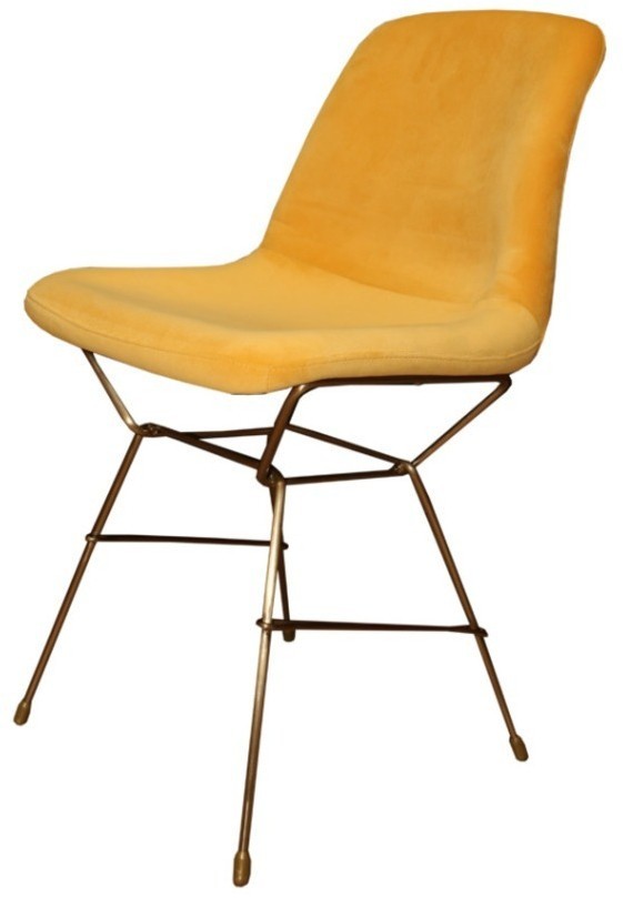 Стул SC-3288HW/yellow, Каркас матовое золото, вельвет, Yellow, ROOMERS FURNITURE