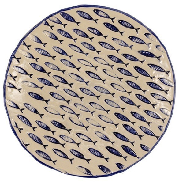 Тарелка LTHA034BB002240, 24 см, каменная керамика, beige, blue, LE COQ