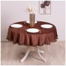 Скатерть круглая "роскошь", 150см, 100% пэ, коричневый, вилюр SANTALINO (850-881-13)