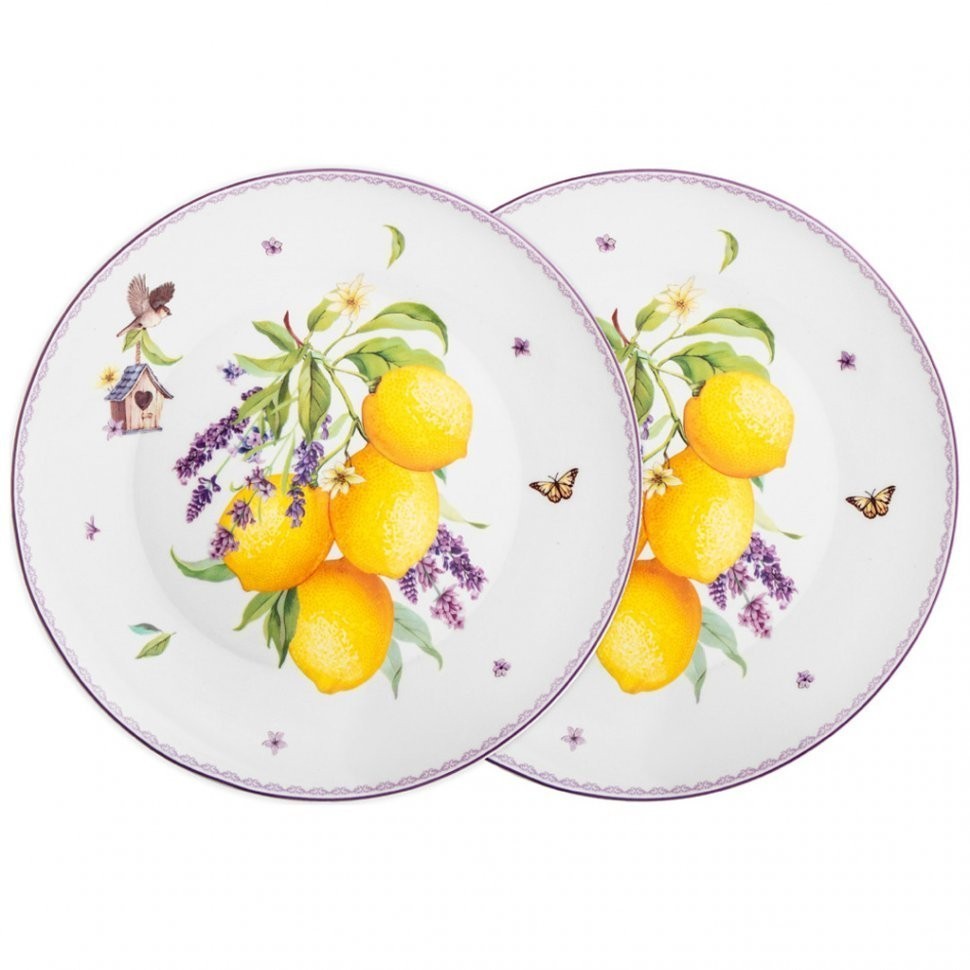 Набор тарелок закусочных lefard "прованс лимоны" 2 шт. 20,5 см (104-871)
