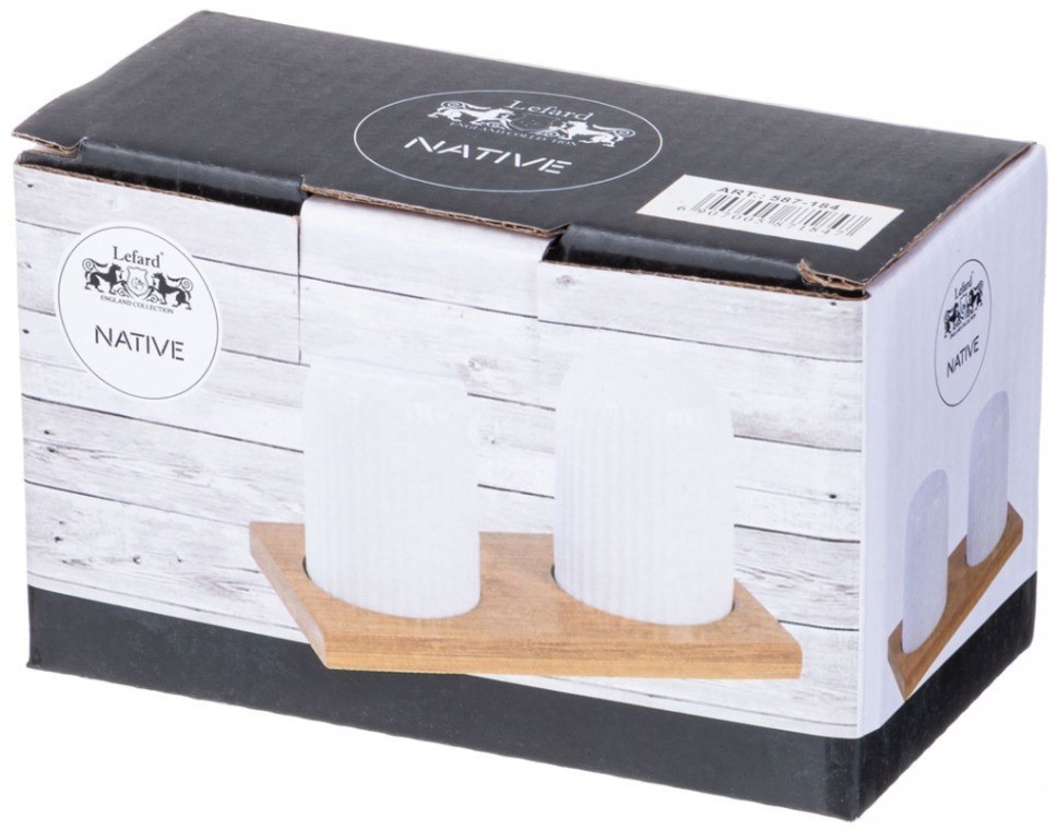 Набор для специй lefard "native" 2 пр.на дерев. подставке (587-184)