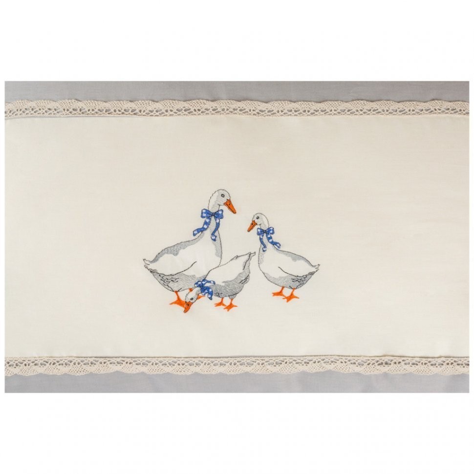 Кпб евро "гуси",сер+шамп,сатин, 100% х\б,под200х220-1шт.пр245х245-1шт,н50х70-2шт,70х70-2шт SANTALINO (984-802)