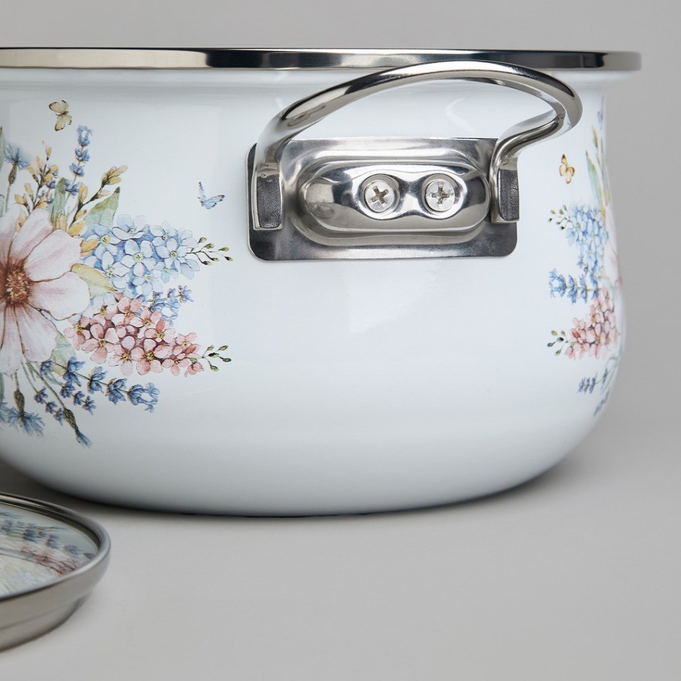 Набор кастрюль agness эмалированных серия "дворцовый парк", 6пр. 2,0/2,8/3,6л,18х11/20х12/22х13см (934-714)