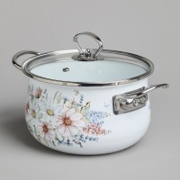 Набор кастрюль agness эмалированных серия &quot;дворцовый парк&quot;, 6пр. 2,0/2,8/3,6л,18х11/20х12/22х13см (934-714)