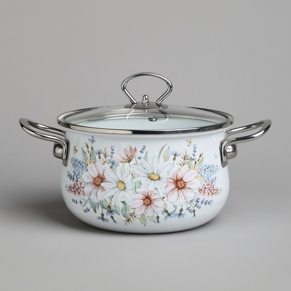 Набор кастрюль agness эмалированных серия "дворцовый парк", 6пр. 2,0/2,8/3,6л,18х11/20х12/22х13см (934-714)