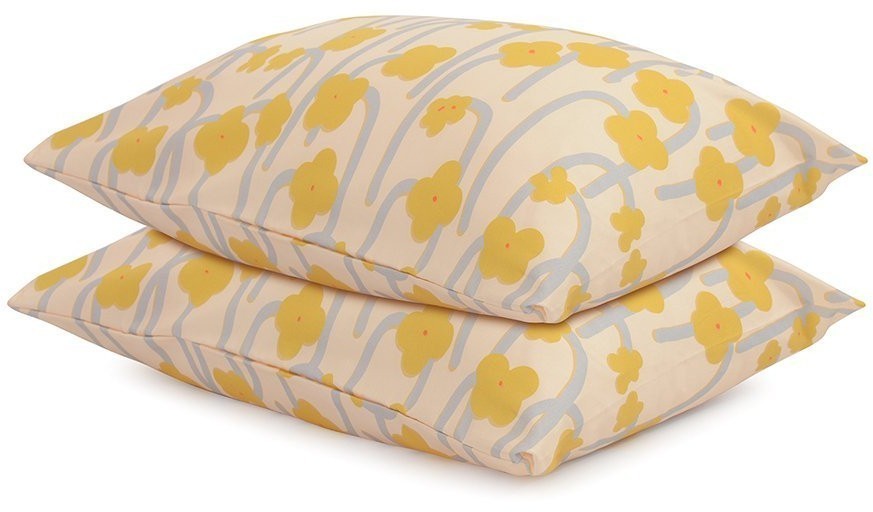 Набор из двух наволочек горчичного цвета с принтом Полярный цветок из коллекции scandinavian touch, 50х70 см (73690)