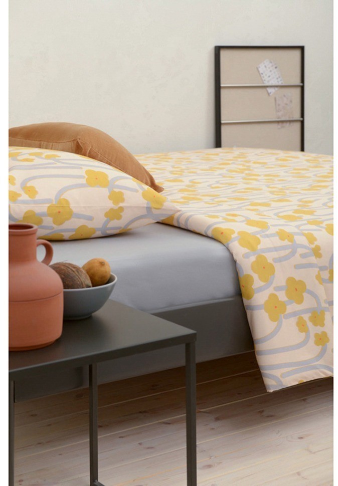 Набор из двух наволочек горчичного цвета с принтом Полярный цветок из коллекции scandinavian touch, 50х70 см (73690)