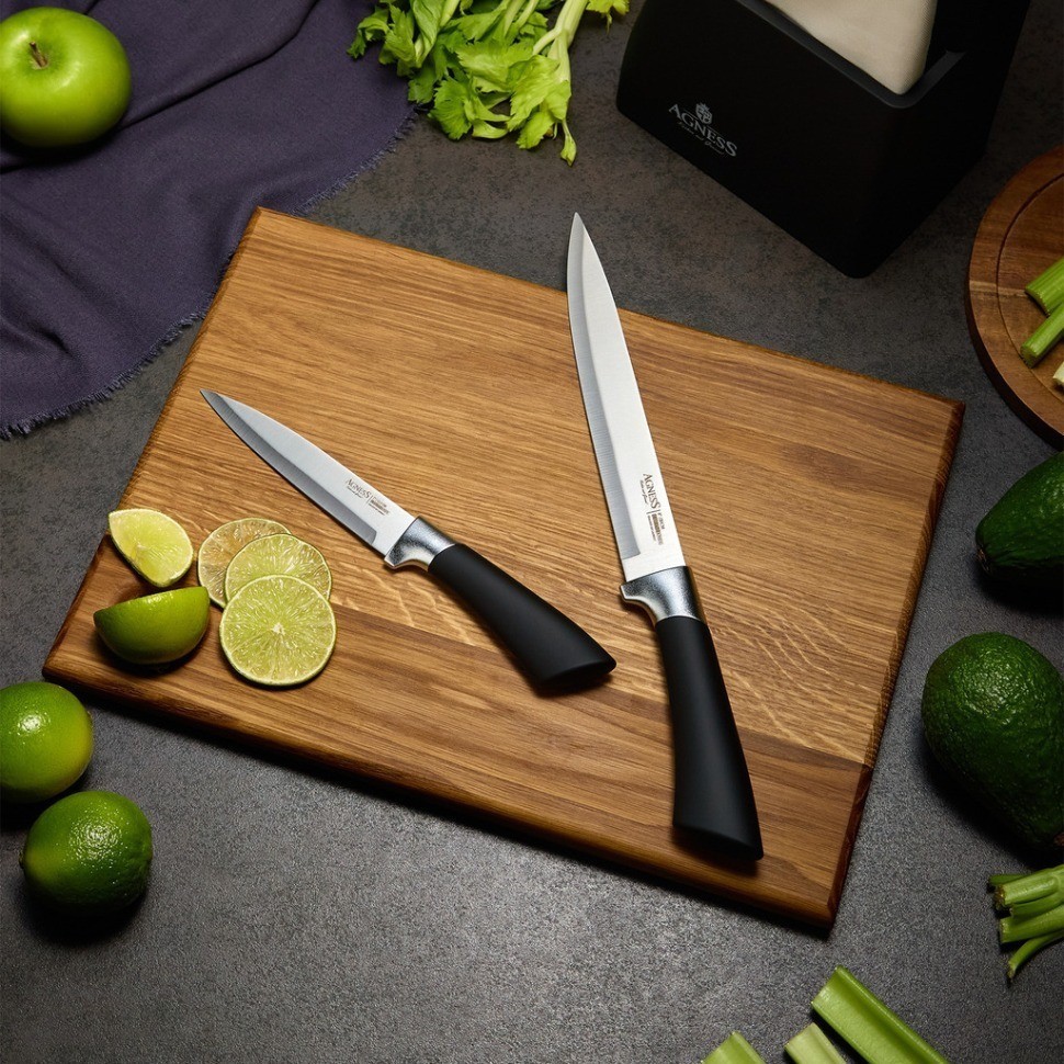 Набор ножей agness на пластиковой подставке, 6 предметов (911-744)