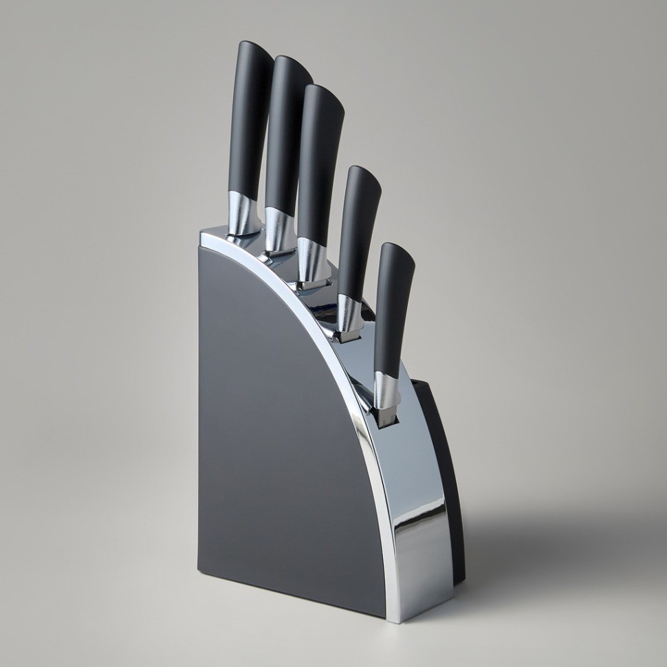 Набор ножей agness на пластиковой подставке, 6 предметов (911-744)