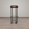 Стул барный Эван EVAN BARSTOOL/RICH BROWN, 35, каркас металл, обивка кожа, Rich brown, ROOMERS FURNITURE